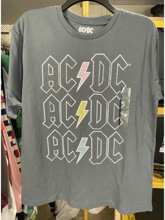 Tops - AC/DC Band Gray Graphic Short Sleeve Top T Shirt Women's Size Large L